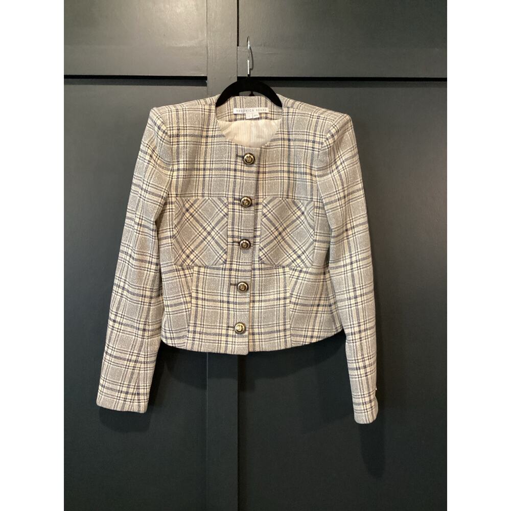 Veronica Beard Vohra Plaid Cropped Jacket Blazer Size 4 - Picture 2 of 11